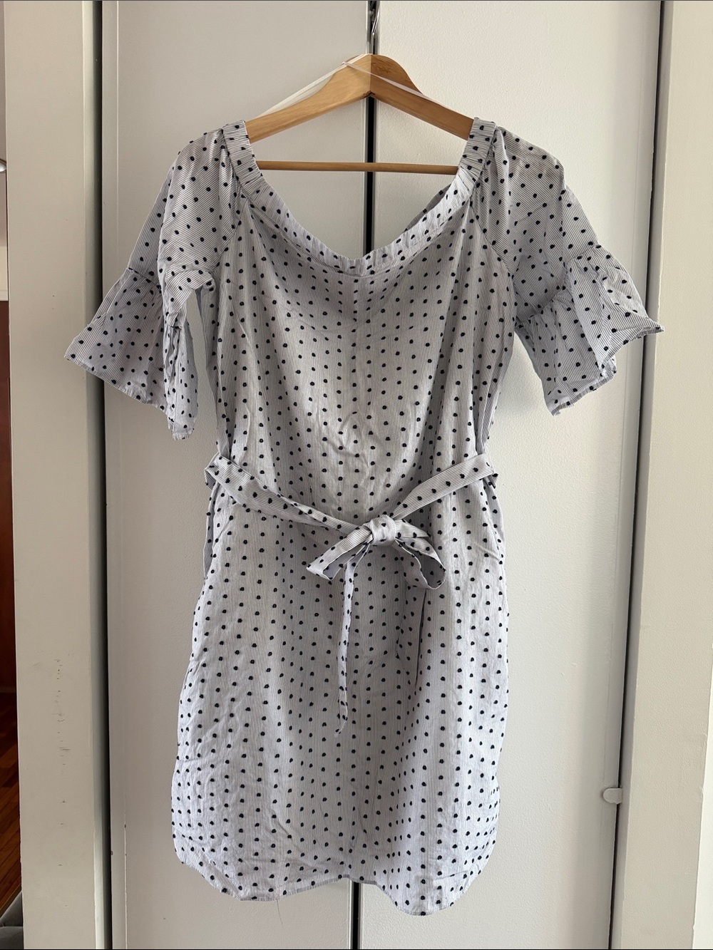 Banana Republic Light Blue Polka Dot Mini Dress